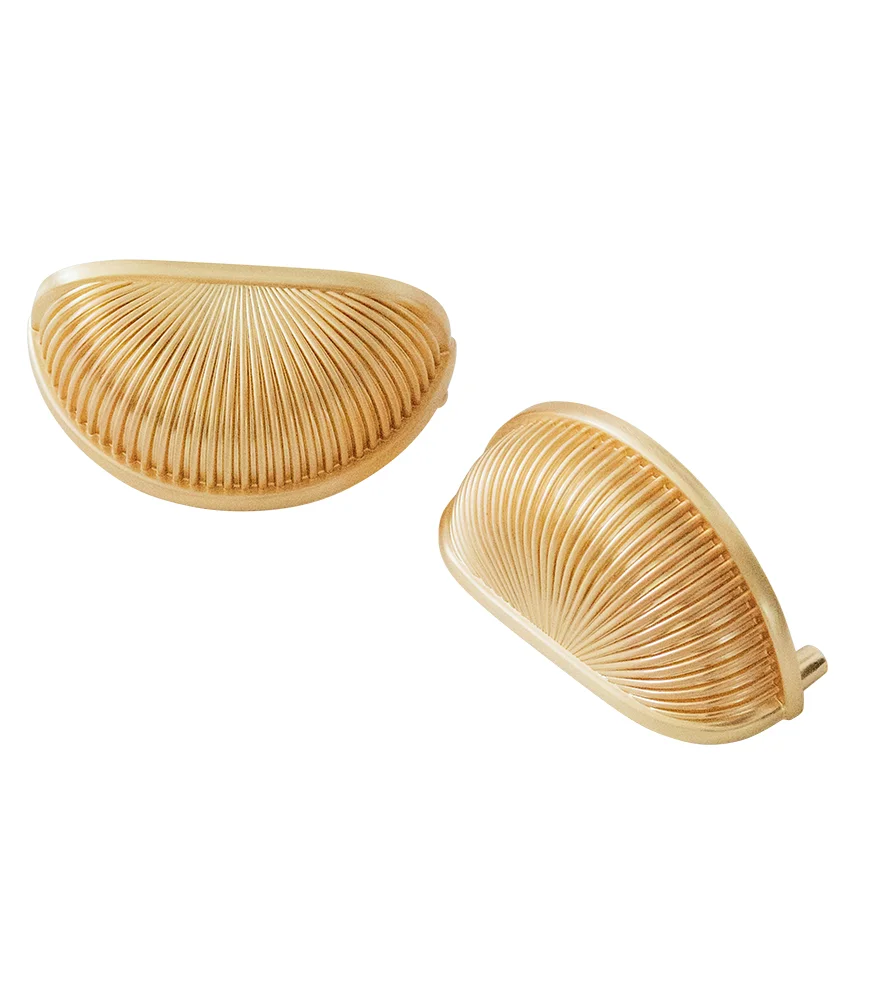 Gold earrings retouched and displayed on a white background for Amazon listing.