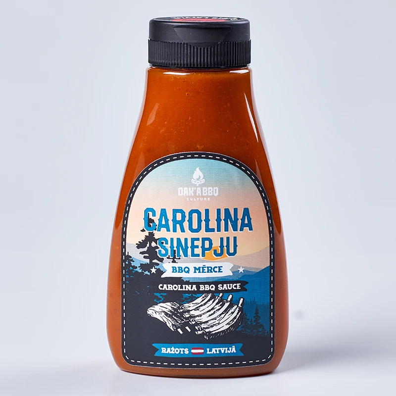 Product photo of BBQ sauce bottle with original gray background.
