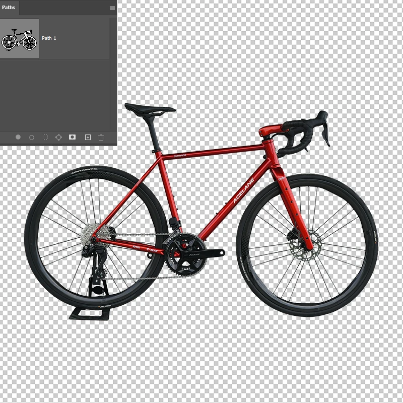 Red road bicycle isolated on transparent background using clipping path.