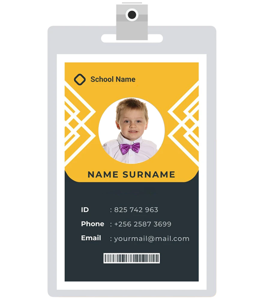 Well-cropped student ID card with adjusted face placement on template.