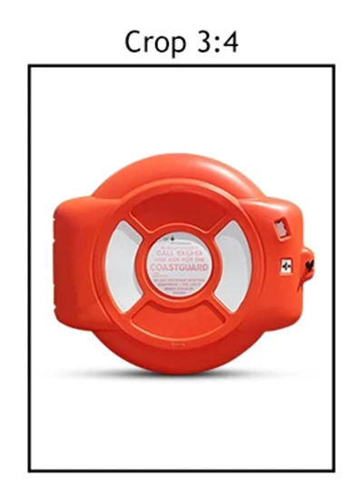 Cropped image of an orange lifebuoy showing 3:4 aspect ratio.