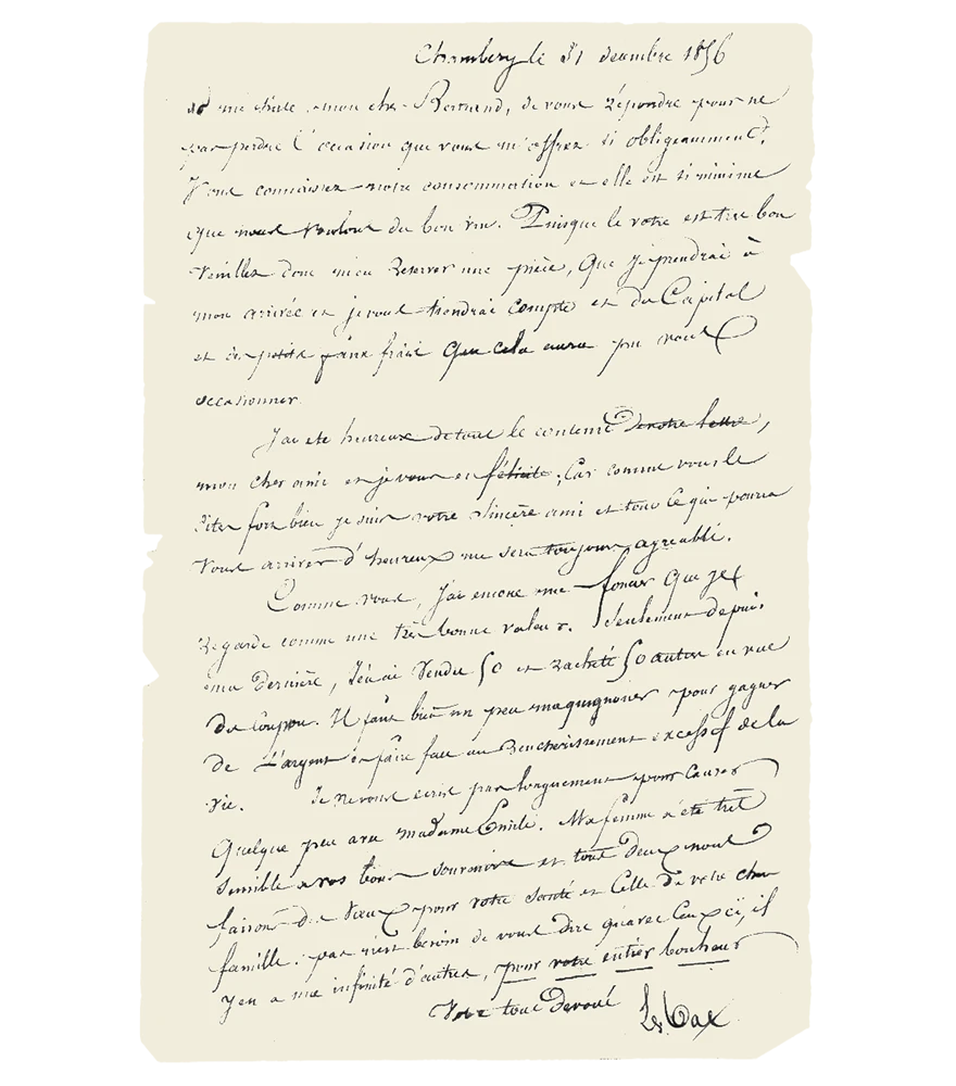 Digitally restored old handwritten letter with clean background and enhanced ink clarity.