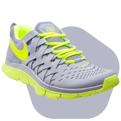 Sneaker product image showing background removed professionally with transparent edges.